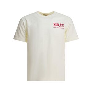 SUN SURF Hawaiian Graphic T-Shirt Men Beige T-Shirts